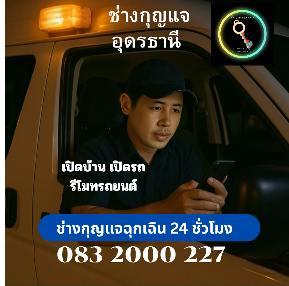 บริการฉุกเฉิน 24 ชั่วโมง ช่างกุญแจอุดรธานี 24 ชั่วโมง รับทำนอกสถานที่ เปิดบ้าน เปิดรถ กุญแจรีโมท รถยนต์ มอเตอร์ไซค์